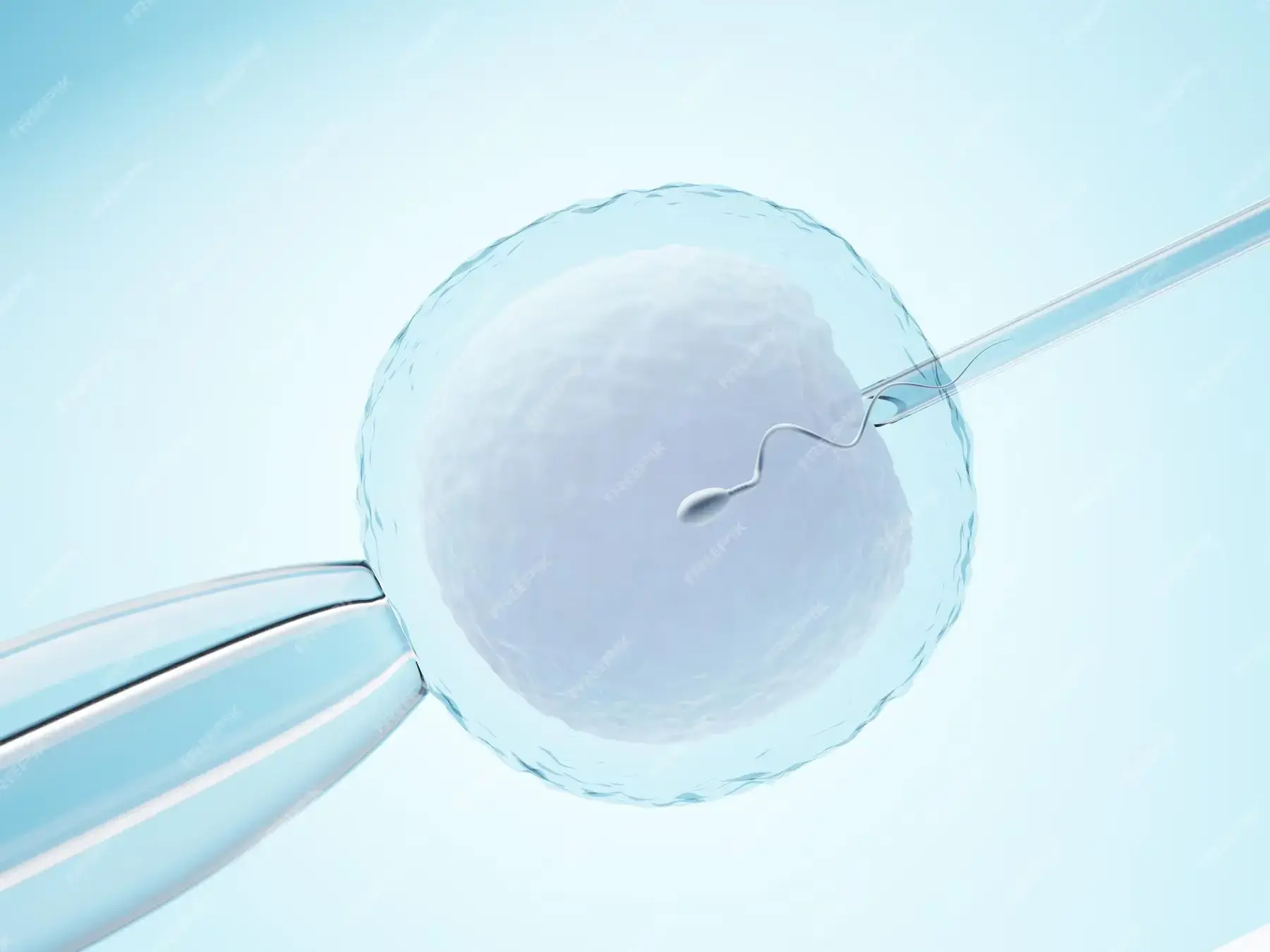 On the same day as egg retrieval, the selected sperm is used to fertilize the mature eggs using conventional IVF or ICSI.
