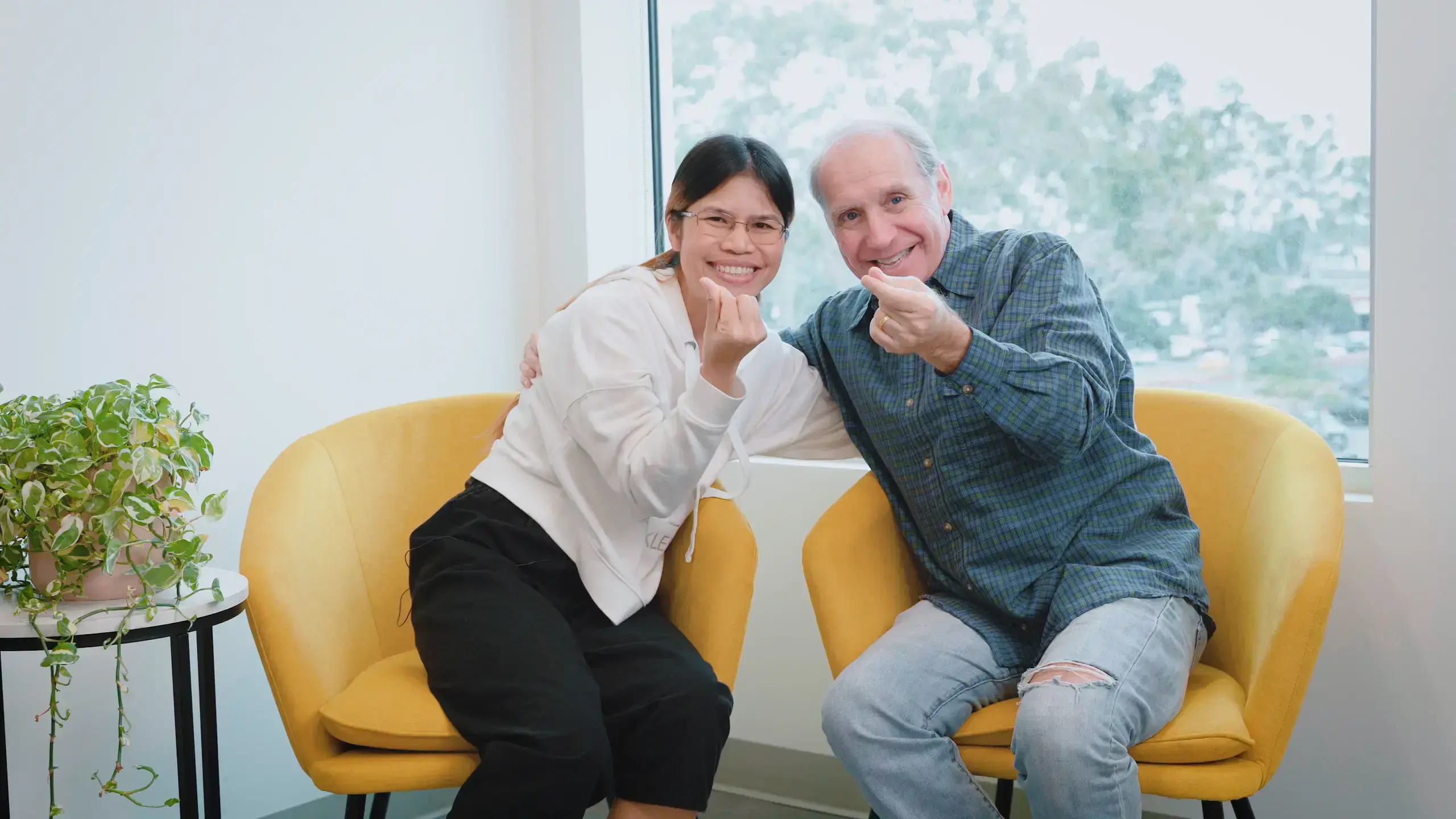 Couple celebrating their success